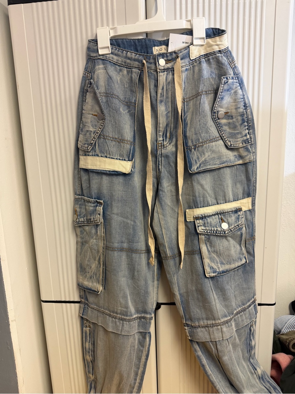 POL cargo pocket denim joggers